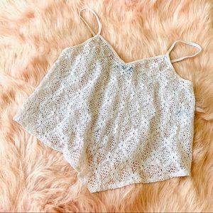 Cream lace tank top, american eagle size S